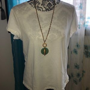Bronze/Gold Jade Feather Necklace